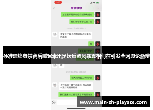 孙准浩终身禁赛后喊冤牵出足坛反赌风暴真相何在引发全网舆论激辩